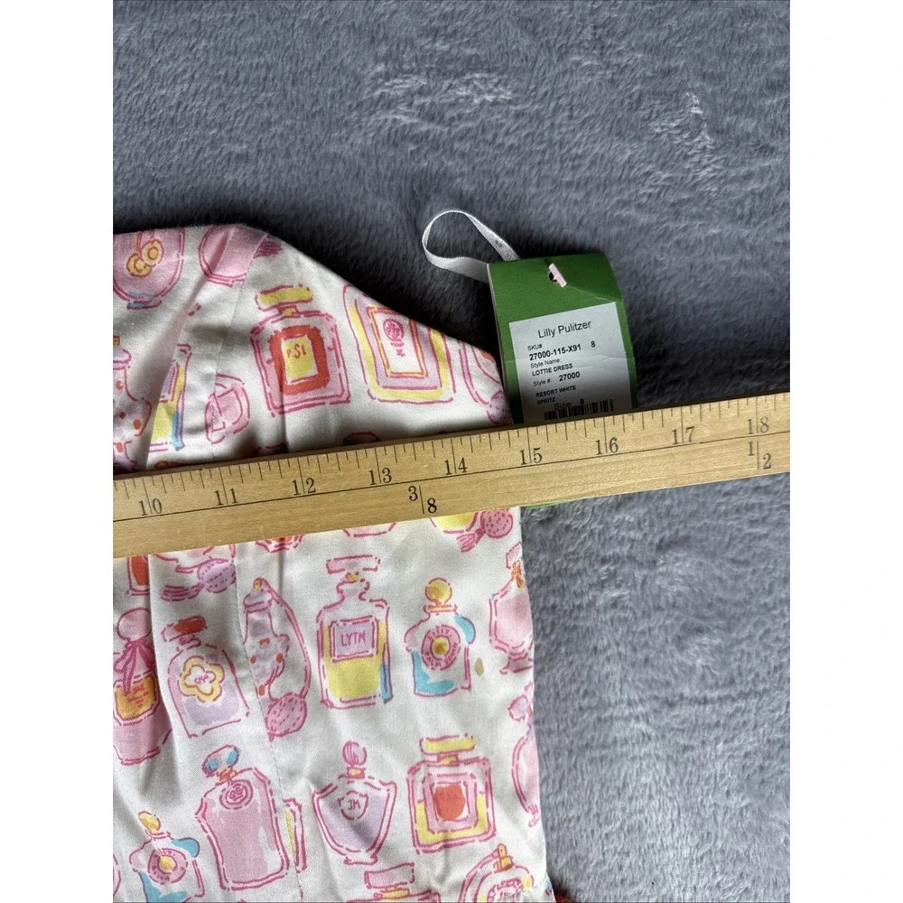 Lilly Pulitzer Strapless Lottie Dress Pink Perfume Bottle Novelty Print 8 New - Picture 10 of 11